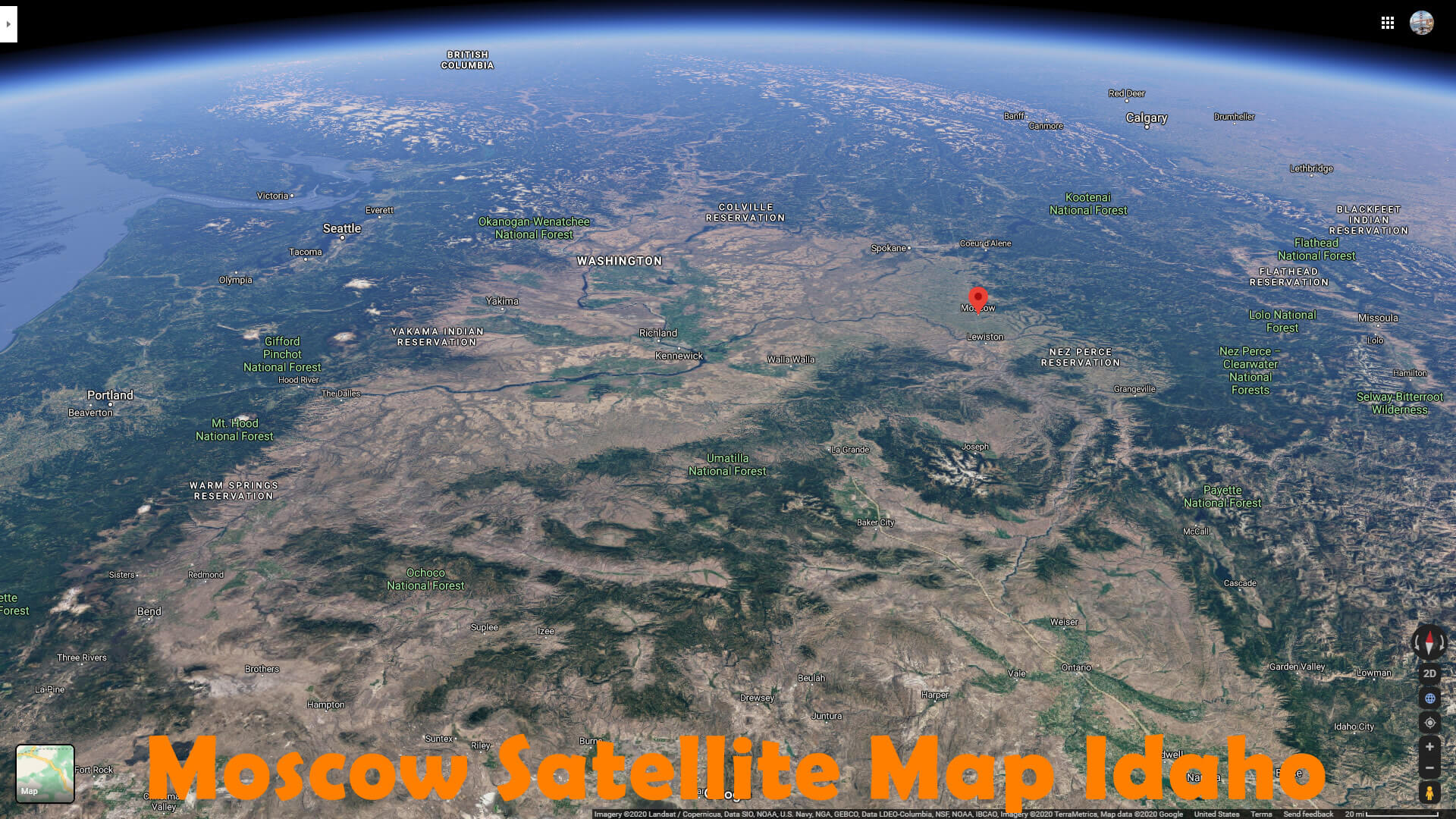 Moscow Satellite Map Idaho